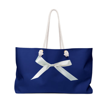 Navy Ribbon Weekender Bag - Stylish Travel Tote for Getaways, Gym, Gifts, Weekend Getaways, Beach Bags, Travel Essentials