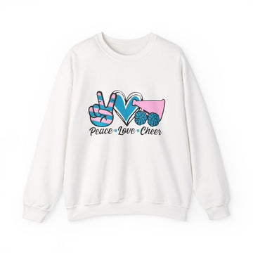 Peace Love Cheer Crewneck Sweatshirt for Cheerleaders, Cozy Sweatshirt, Sports Apparel, Gift for Cheer Team, Team Spirit Clothing