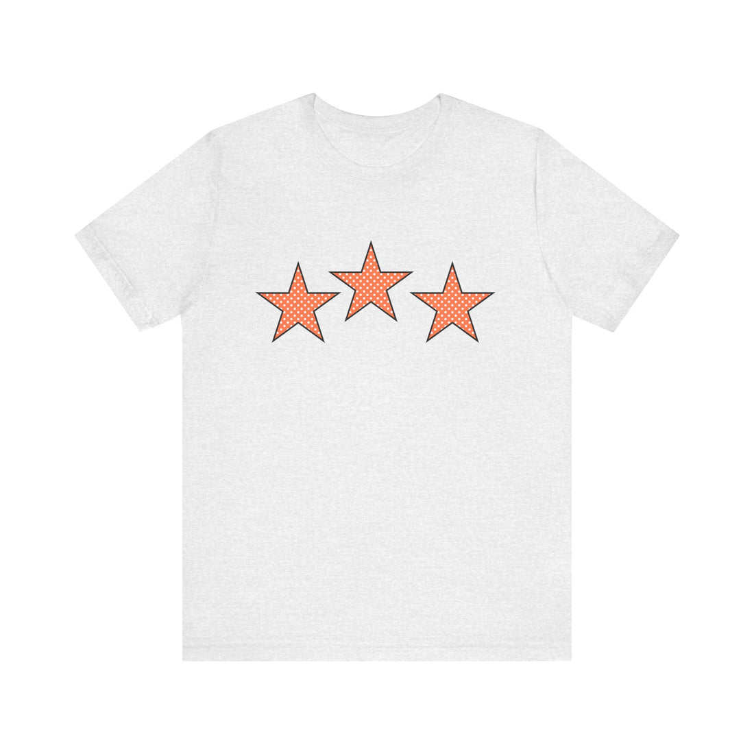 Customizable Orange & White Polka Dot Tri-Star Graphic Tee