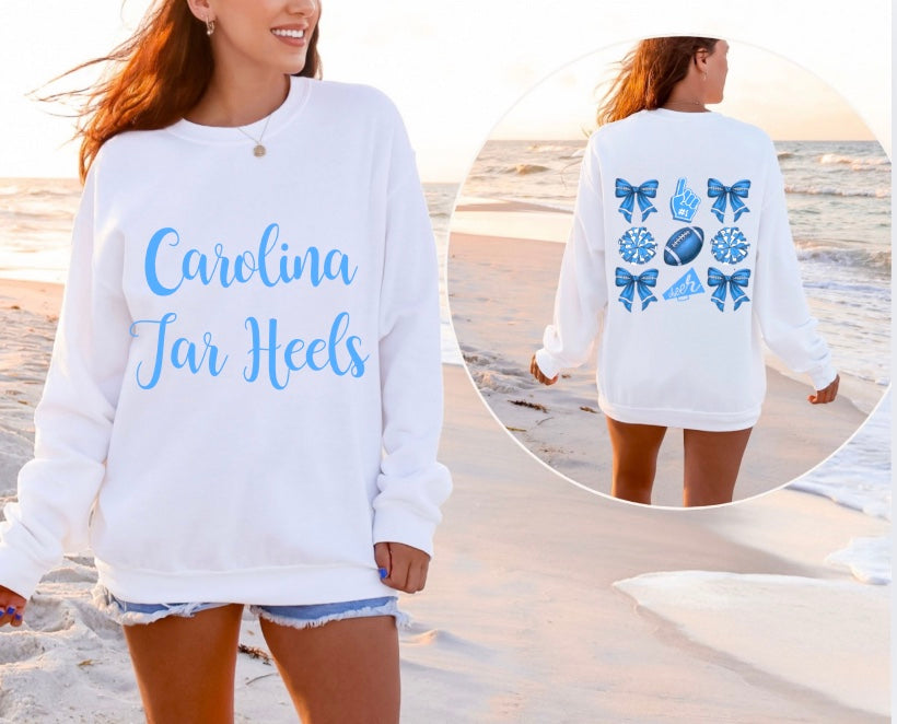 Customizable Light Blue Gameday Crewneck Sweatshirt | College Apparel, Game Day Hoodie, Sports Fan Gear, Customize to Say Anything you Want