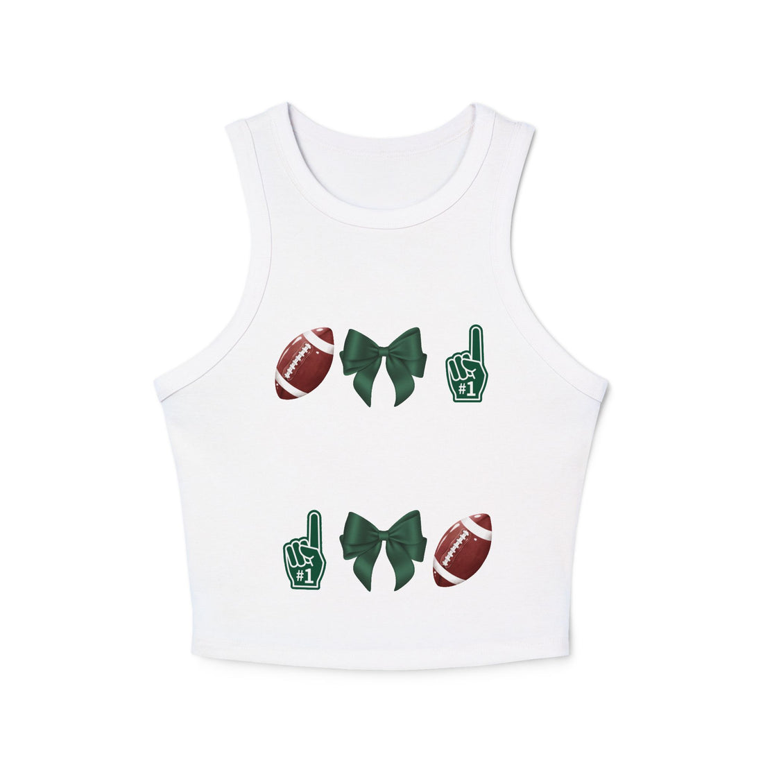 Customizable Green Football Gameday Racerback Tank