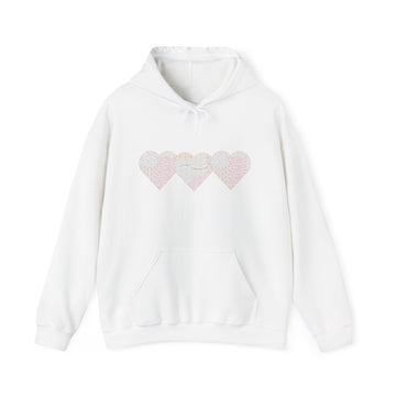 You Are Loved By God Heartfelt Hoodie with Patchwork Hearts Design