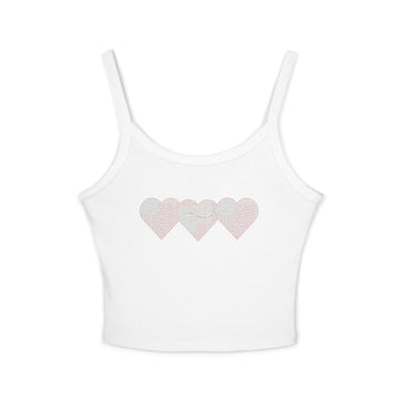 You are Loved by God Patchwork Hearts Spaghetti Strap Tank Top