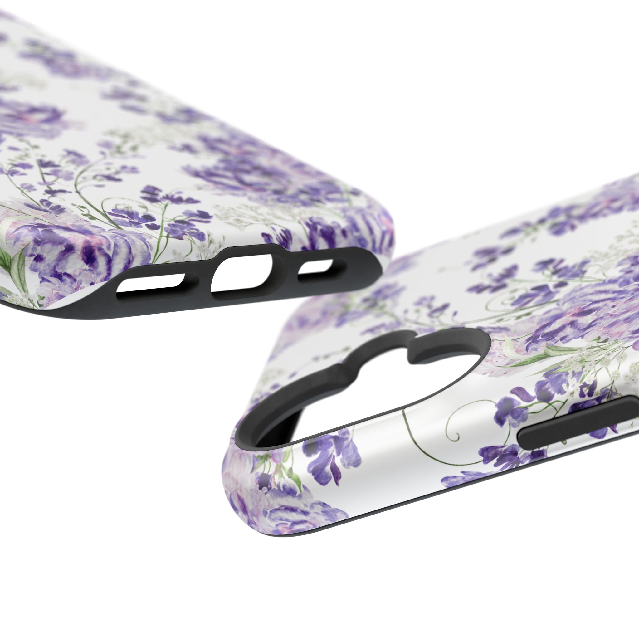 Customizable: Purple Floral Impact-Resistant Phone Case