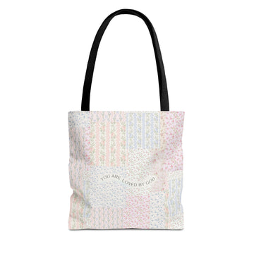 Spiritual Tote Bag with Floral Design, Inspirational Gift for Women, Church Bag, Eco-Friendly Shoulder Tote, Everyday Use