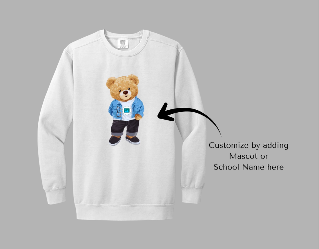 Customizable Bear Cutie Crewneck Sweatshirt (customize with image or mascot)