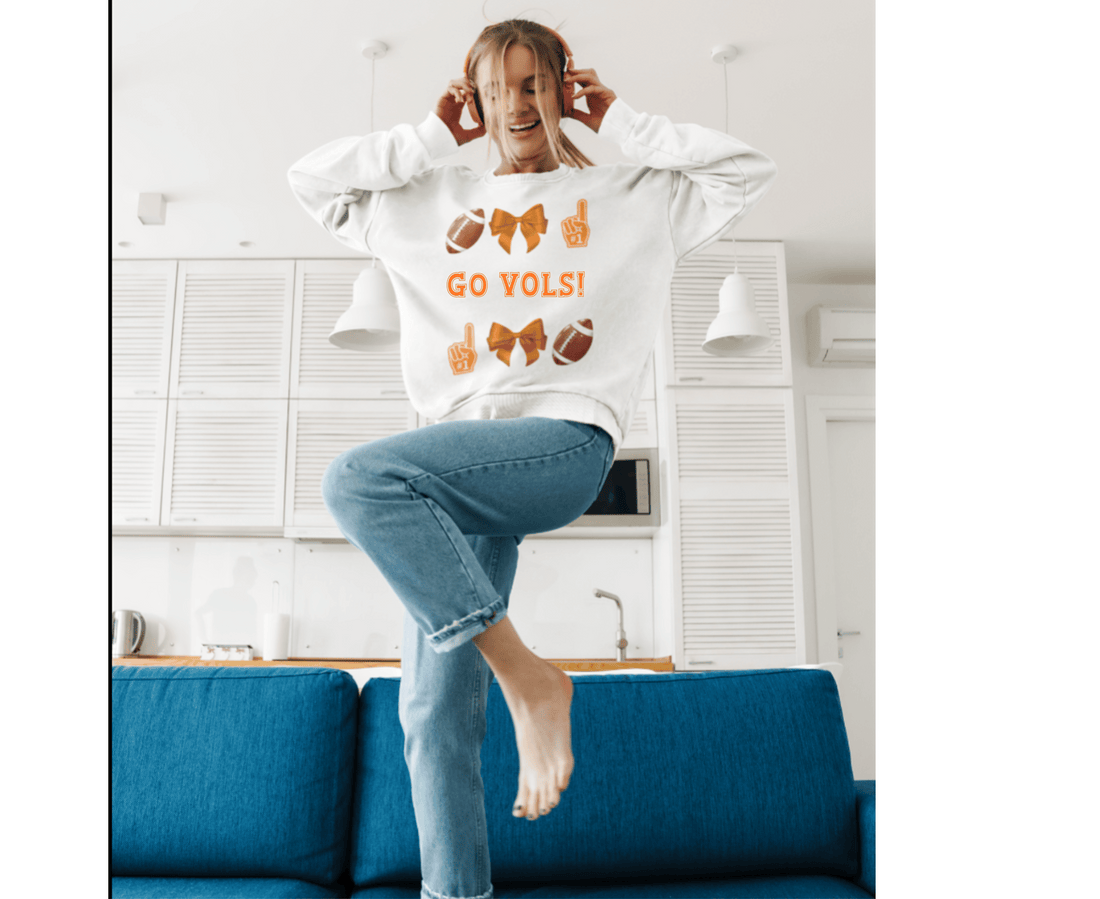 Customizable Orange Themed Game Day Spirit Sweatshirt