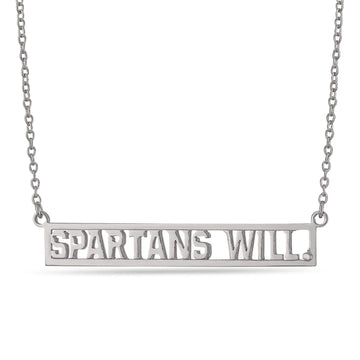 MSU Necklace 'Spartans Will.'