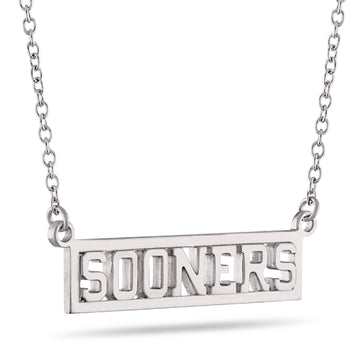 Oklahoma SOONERS Script Bar Necklace