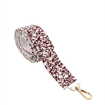 The Courtney Hand Beaded Confetti Strap Maroon And White