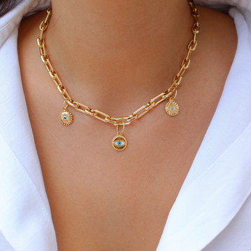 Views & Co. Gold Coin Medallion Necklace