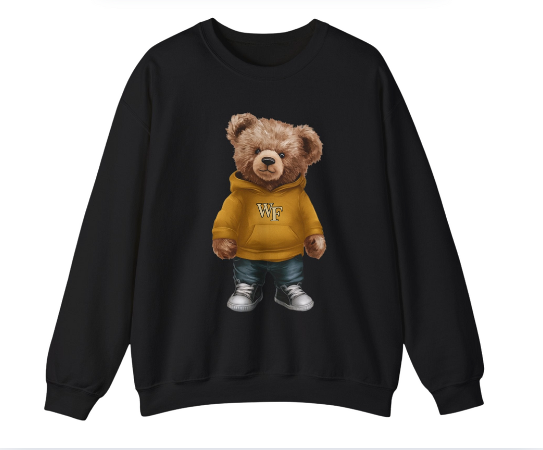 Customizable Bear with Gold Hoodie Crewneck