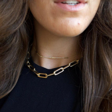 Views & Co. Long Chunky Link Choker Necklace Set