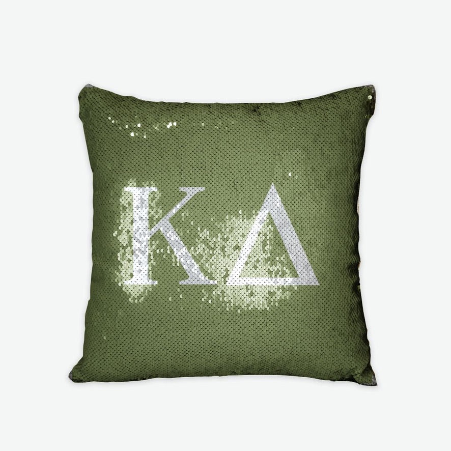 Kappa Delta Sequin Pillow Cover - Greek Letters