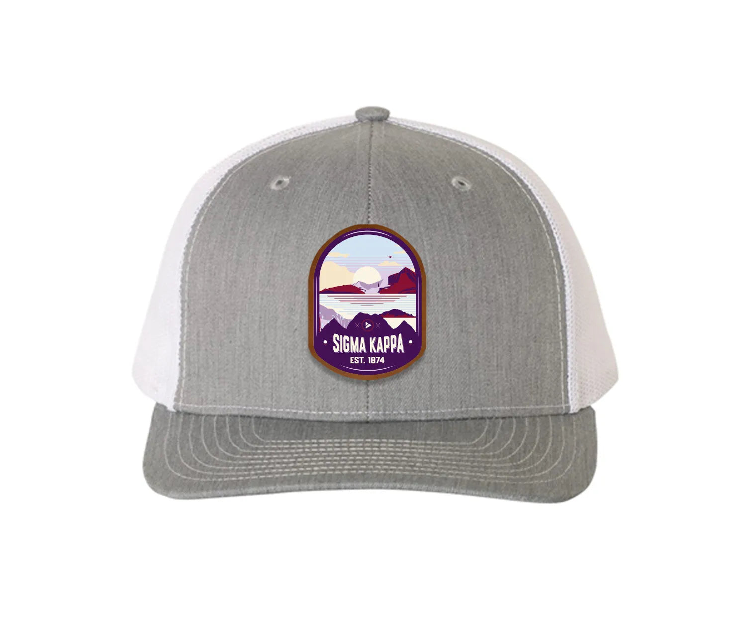Sigma Kappa Richardson 112 UV Print Leatherette Patch Trucker Hat - Ventura