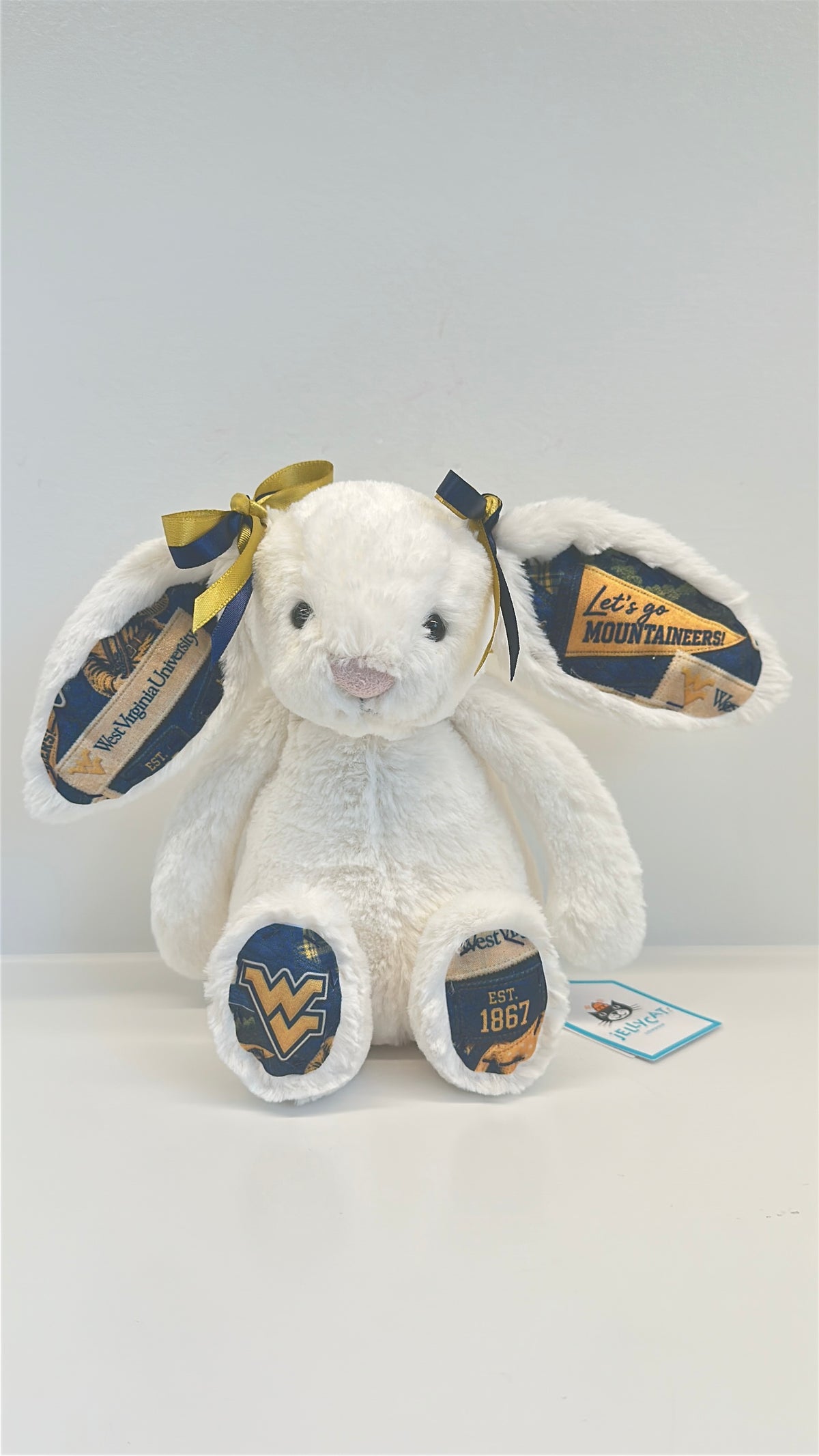 West Virginia University (WVU) Custom College Jellycat Bunny