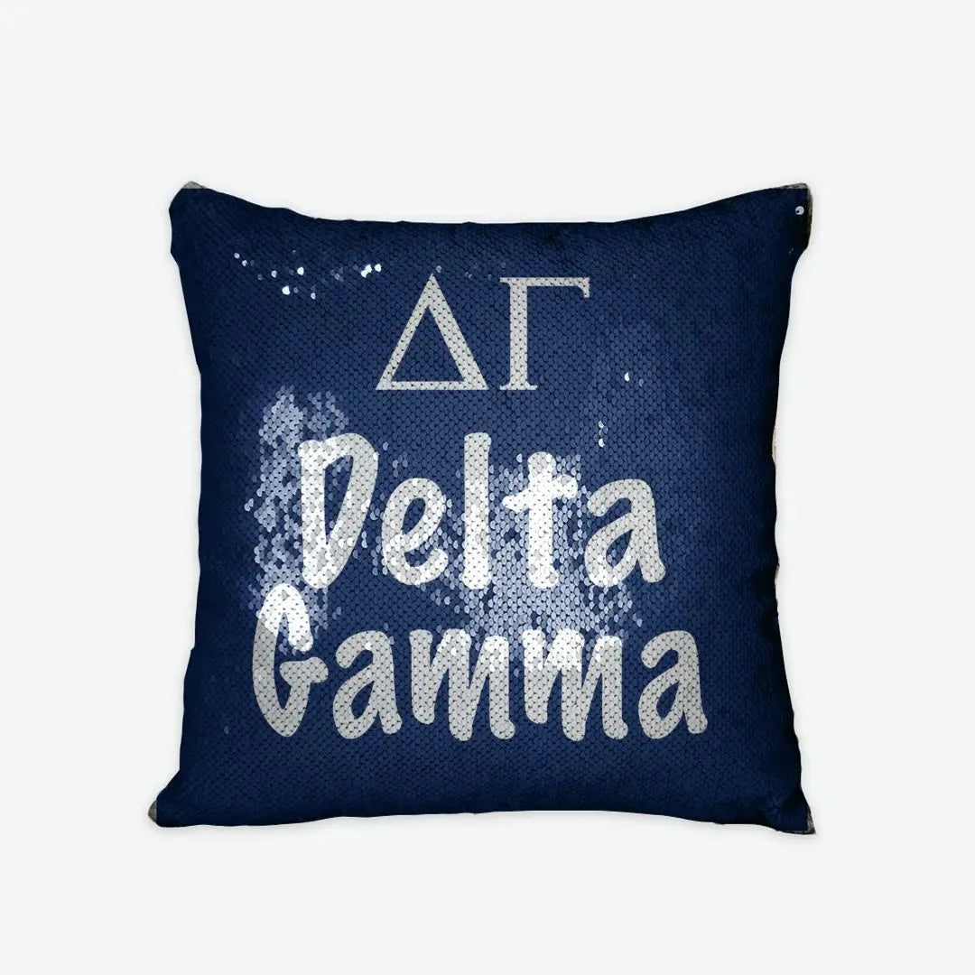 Delta Gamma Sequin Pillow Cover