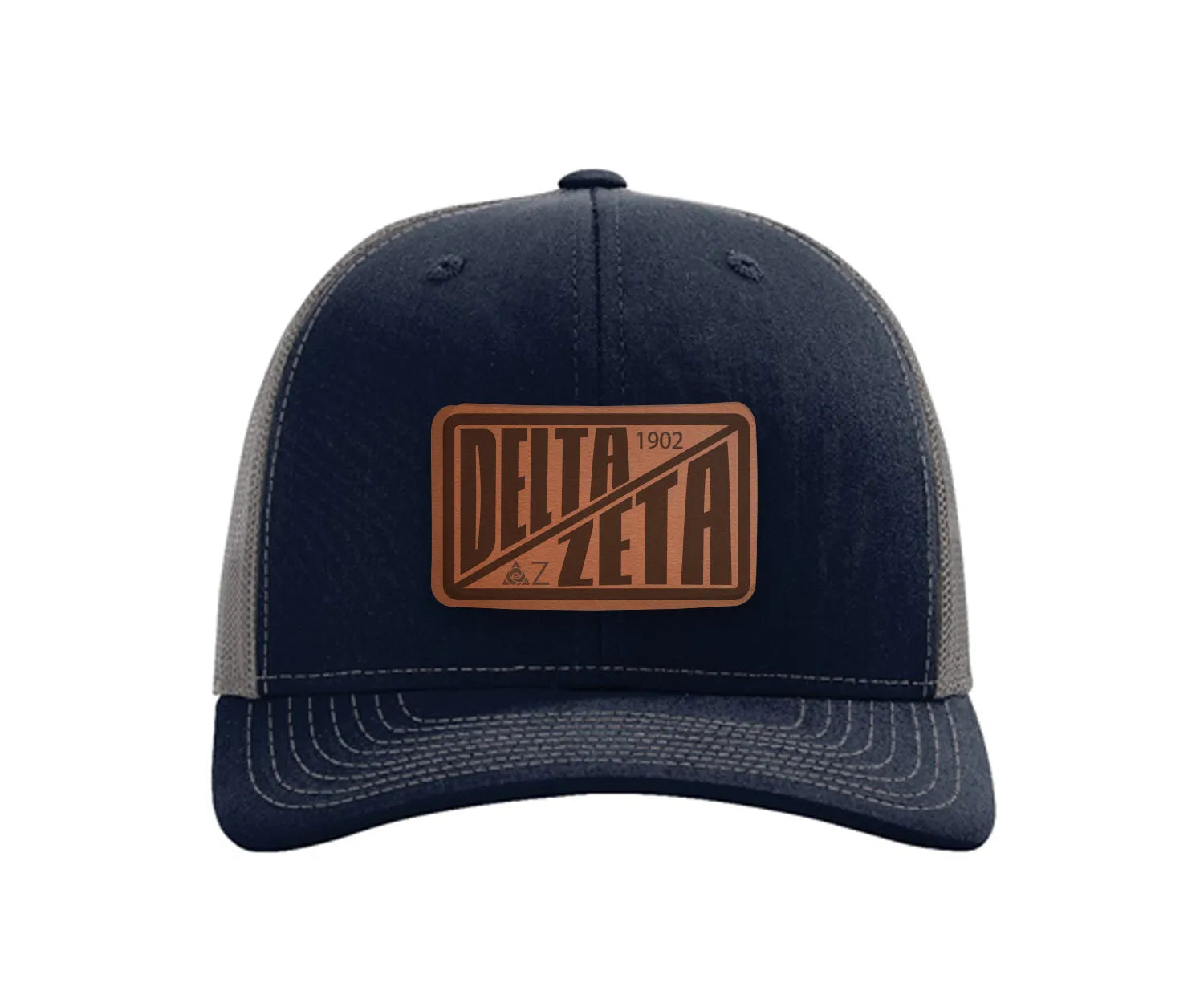 Delta Zeta Richardson 112 Leatherette Patch Trucker Hat - Divide