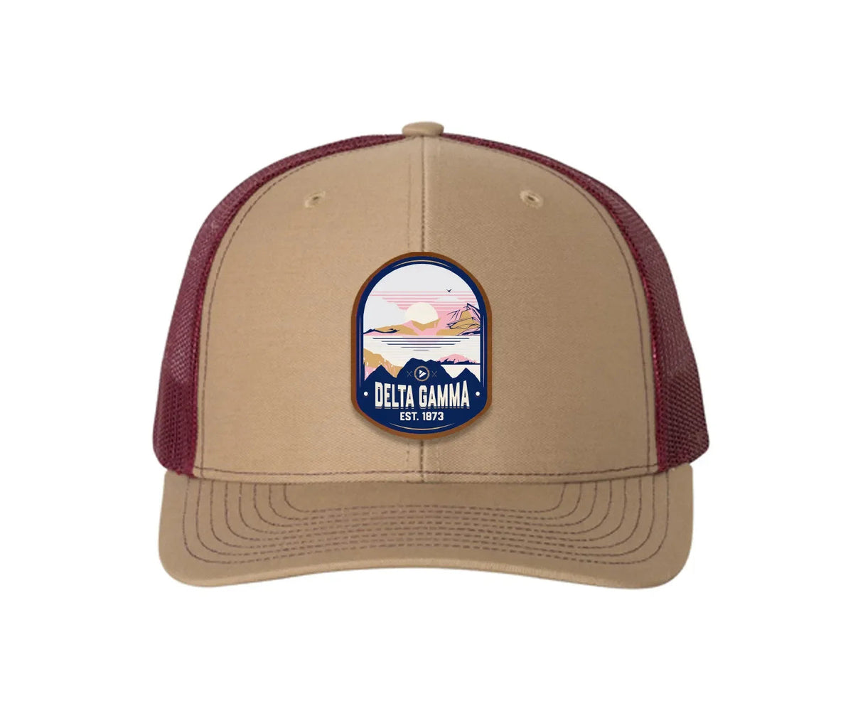 Delta Gamma Richardson 112 UV Print Leatherette Patch Trucker Hat - Ventura