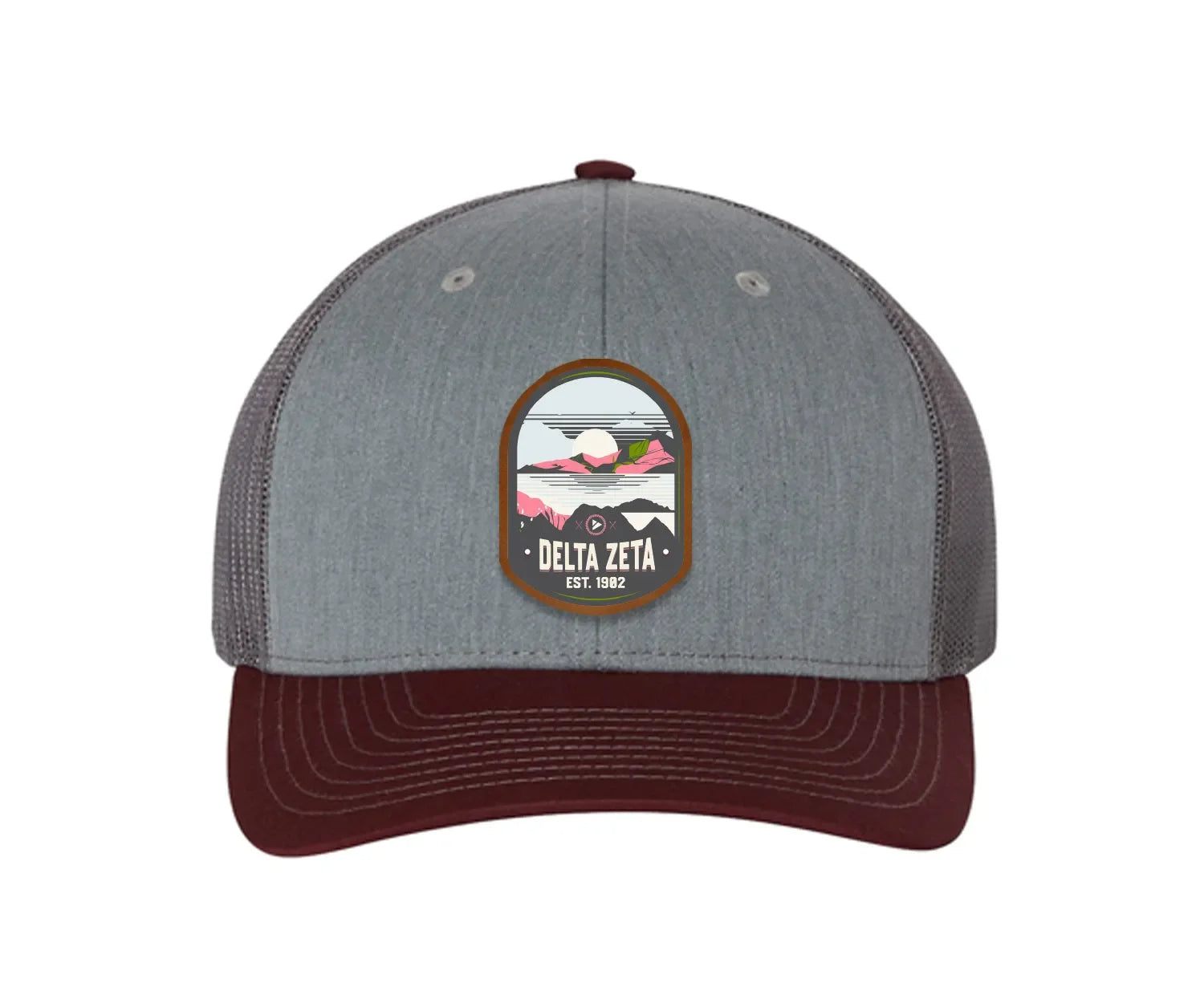 Delta Zeta Richardson 112 UV Print Leatherette Patch Trucker Hat - Ventura