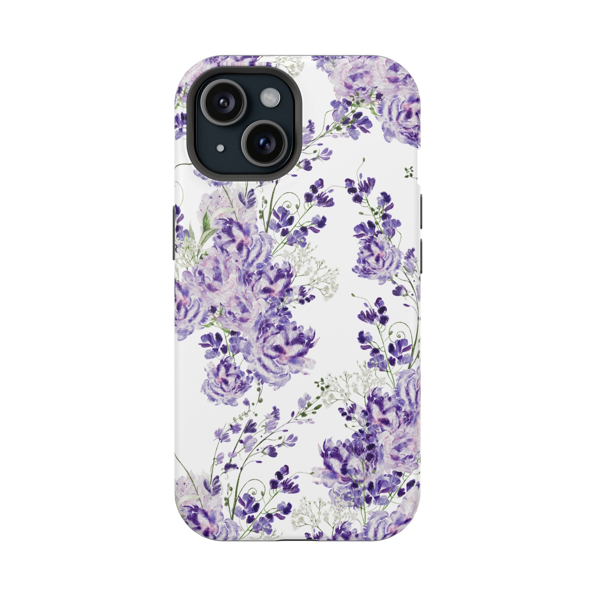 Customizable: Purple Floral Impact-Resistant Phone Case