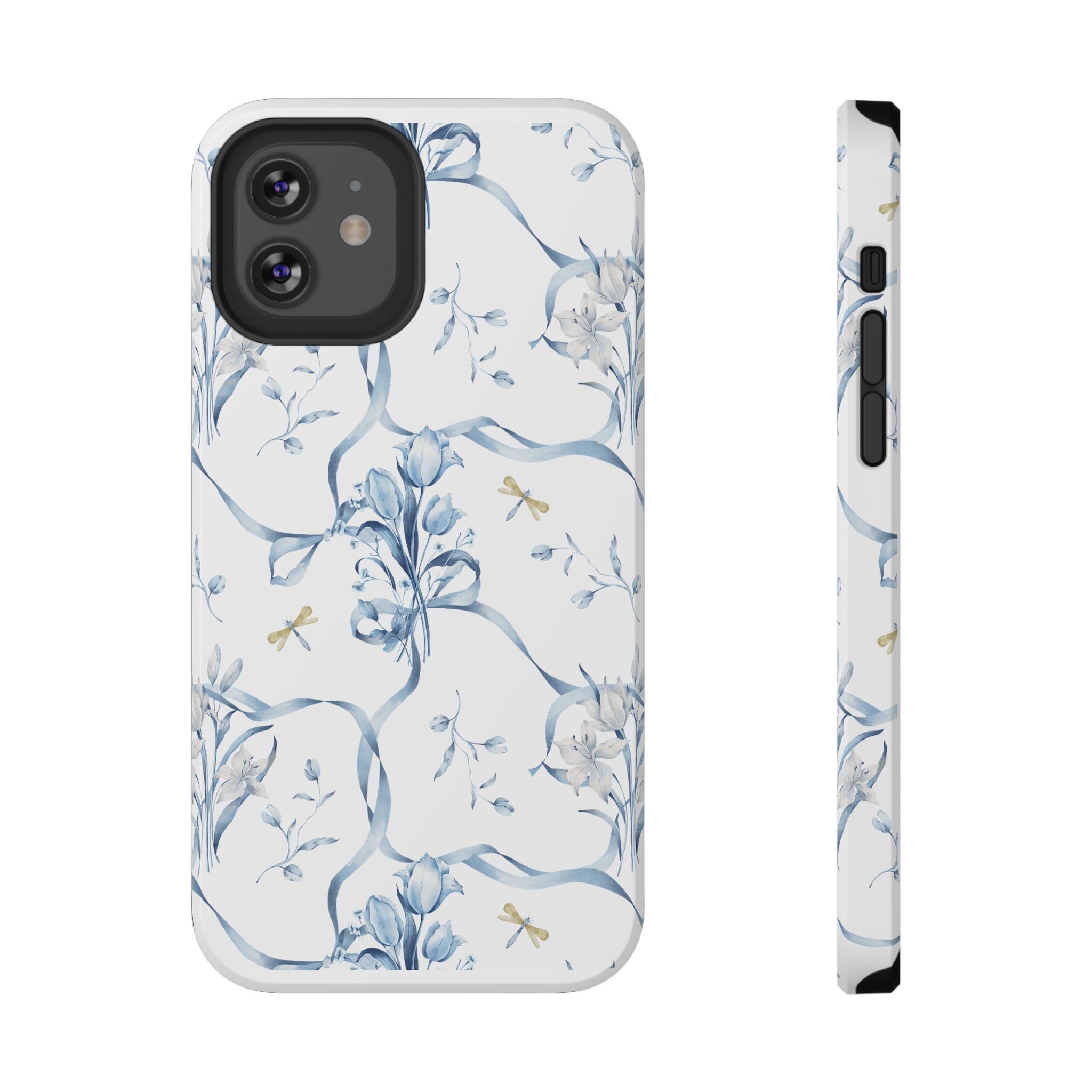 Customizable: Blue Floral-Inspired Phone Case