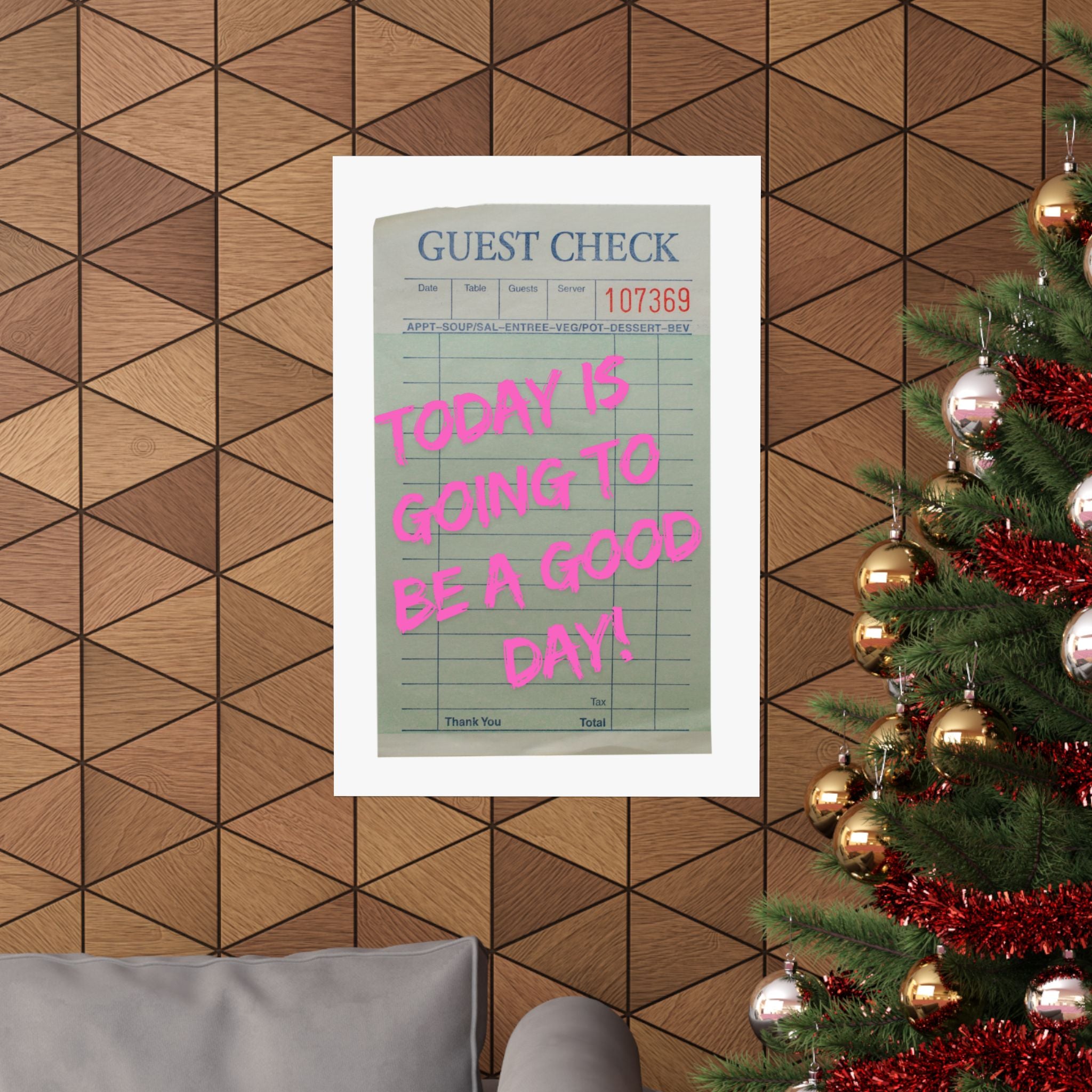Guest Check Wall Art Poster, College Dorm Decor, Trendy Wall Art, Gift for Friends