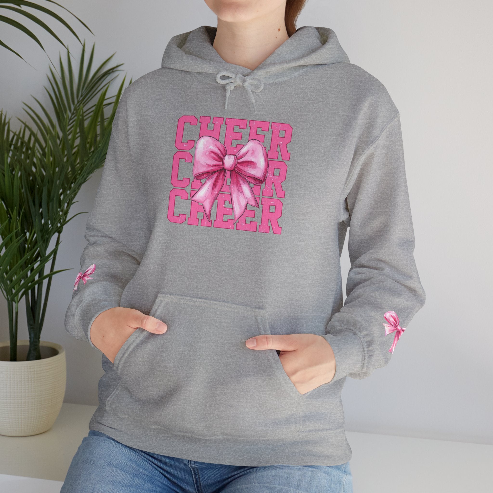 Cheerful Bow Hoodie - Perfect for Cheerleaders, Team Spirit, Dance, Everyday Wear, Gift for Coaches, Cheer Events