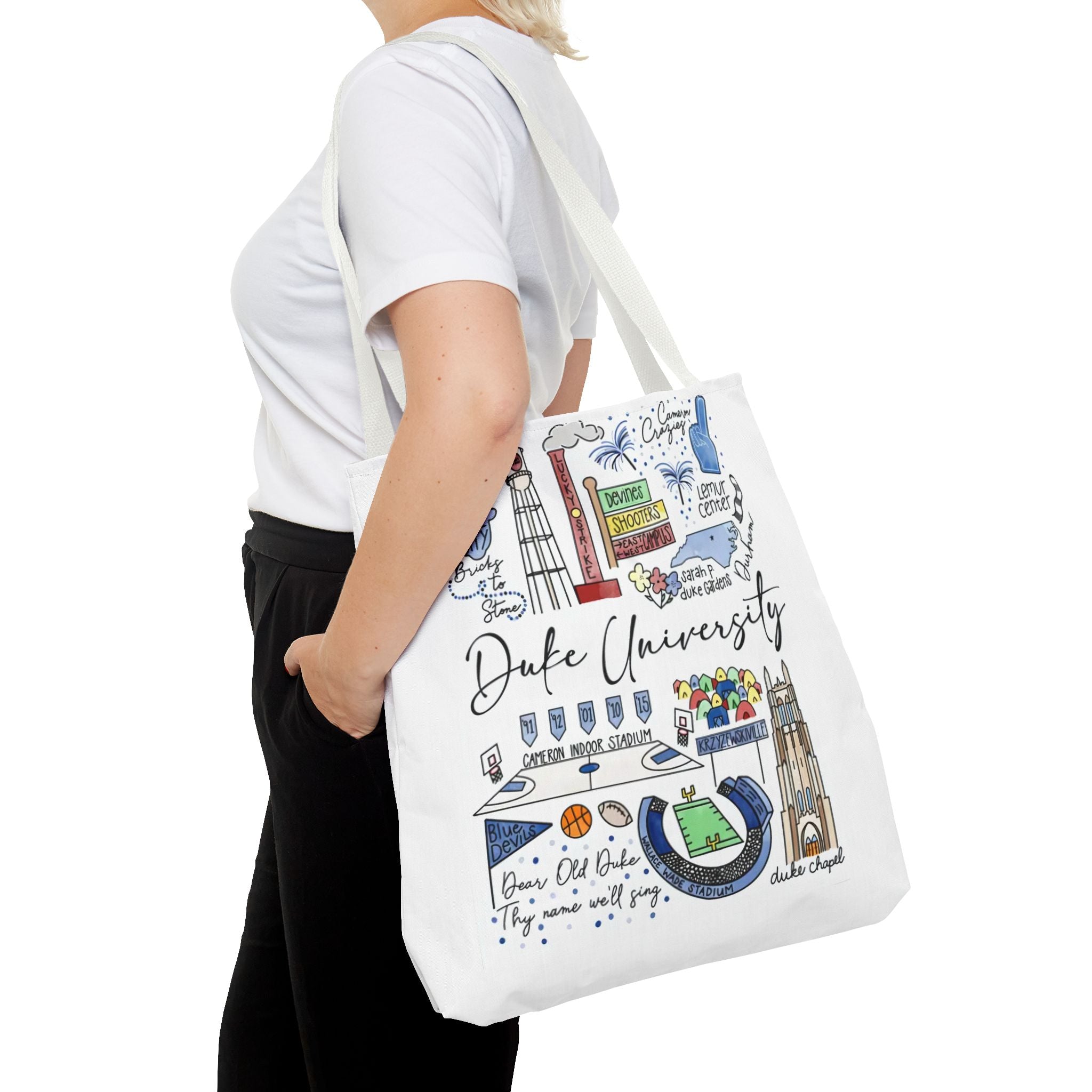 Duke University Tote Bag, College Spirit Bag, Campus Life Accessory, School Pride Gift, Eco-Friendly Shopping Bag