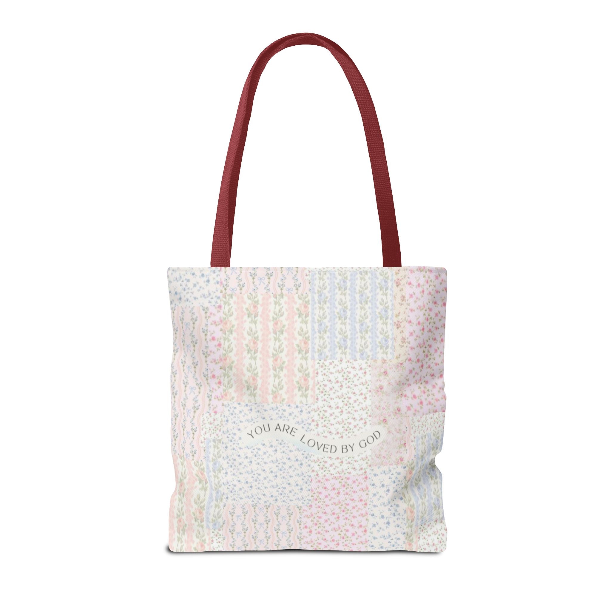 Spiritual Tote Bag with Floral Design, Inspirational Gift for Women, Church Bag, Eco-Friendly Shoulder Tote, Everyday Use