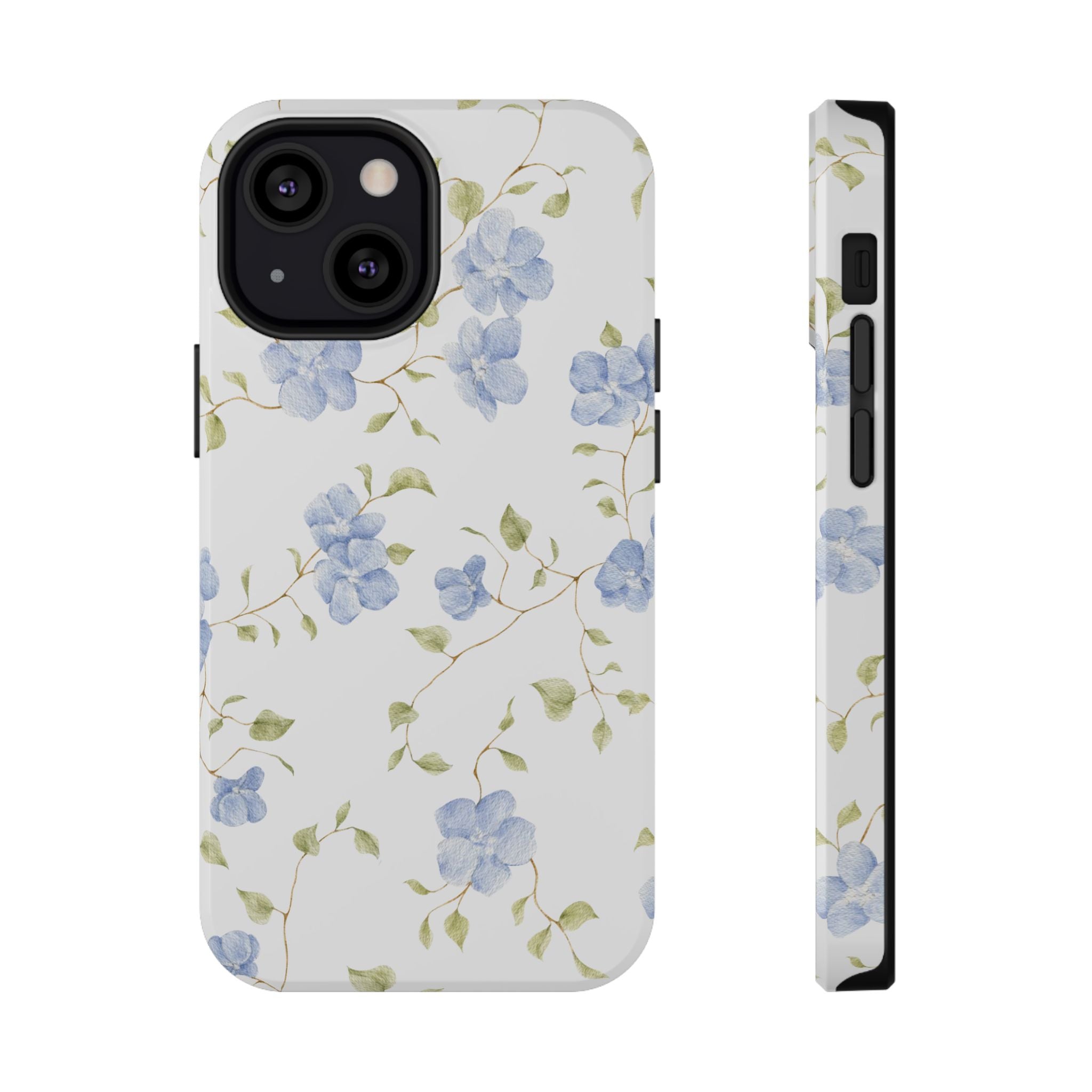 Customizable: Blue Floral Impact-Resistant Phone Case