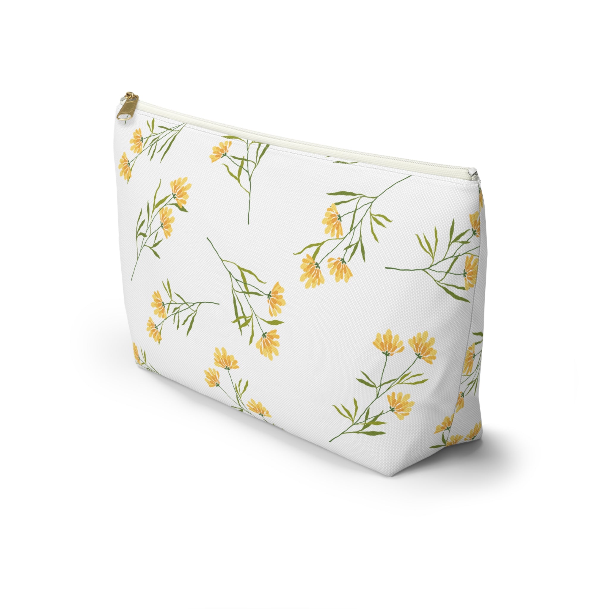 Customizable: Floral Accessory Pouch, Cute Makeup Bag, Travel Organizer, Gift for Her, Spring Flowers, Eco-Friendly Storage