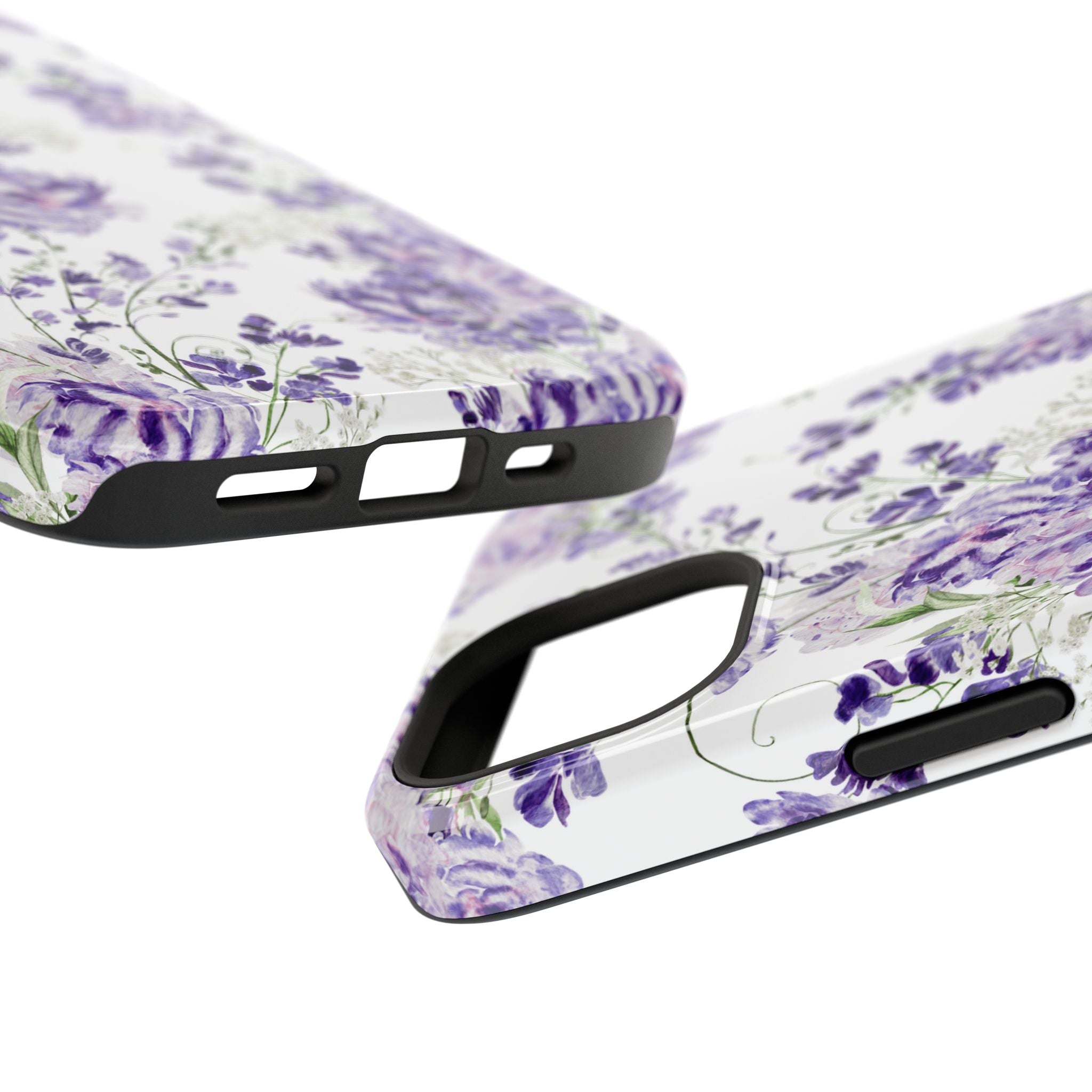 Customizable: Purple Floral Impact-Resistant Phone Case
