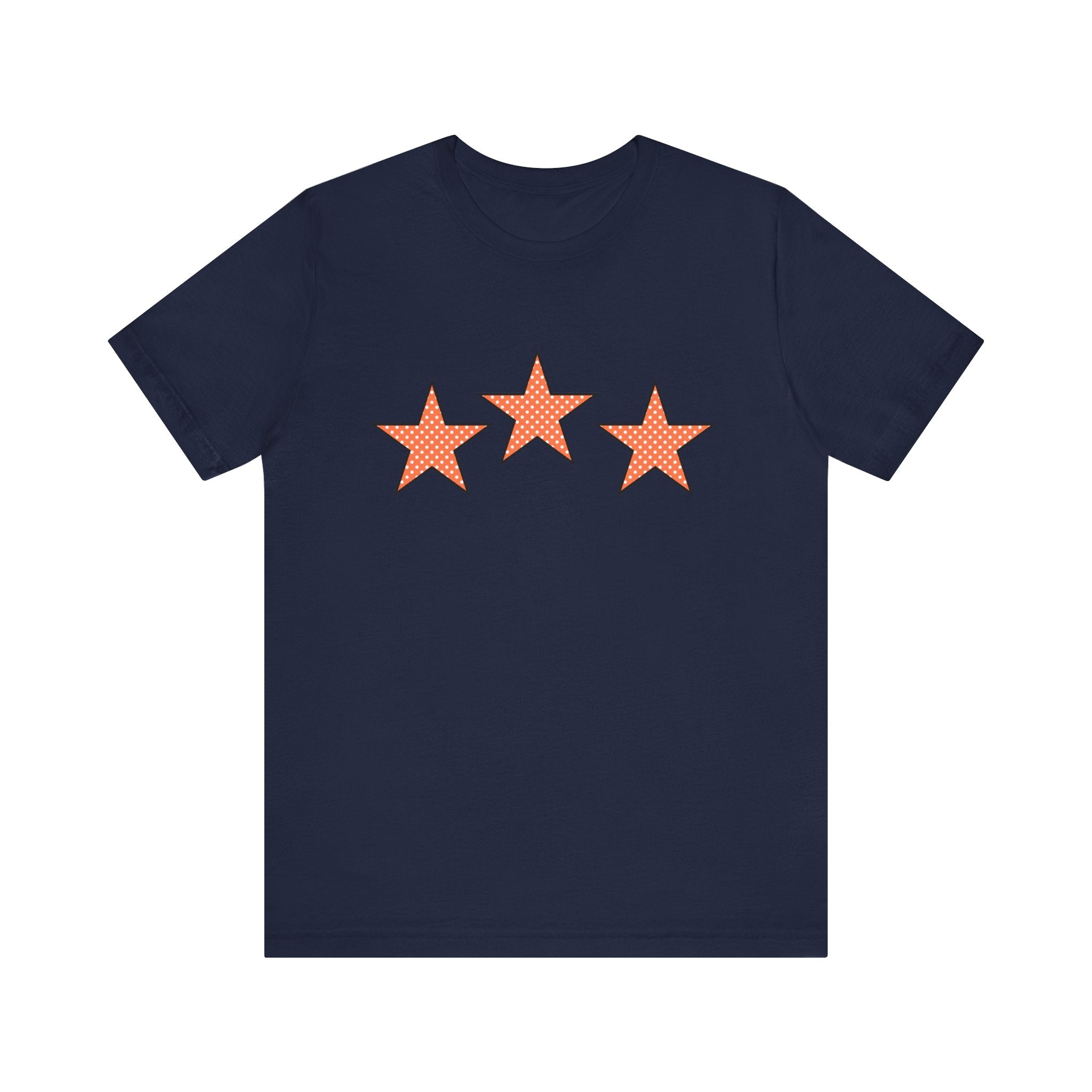 Customizable Orange & White Polka Dot Tri-Star Graphic Tee