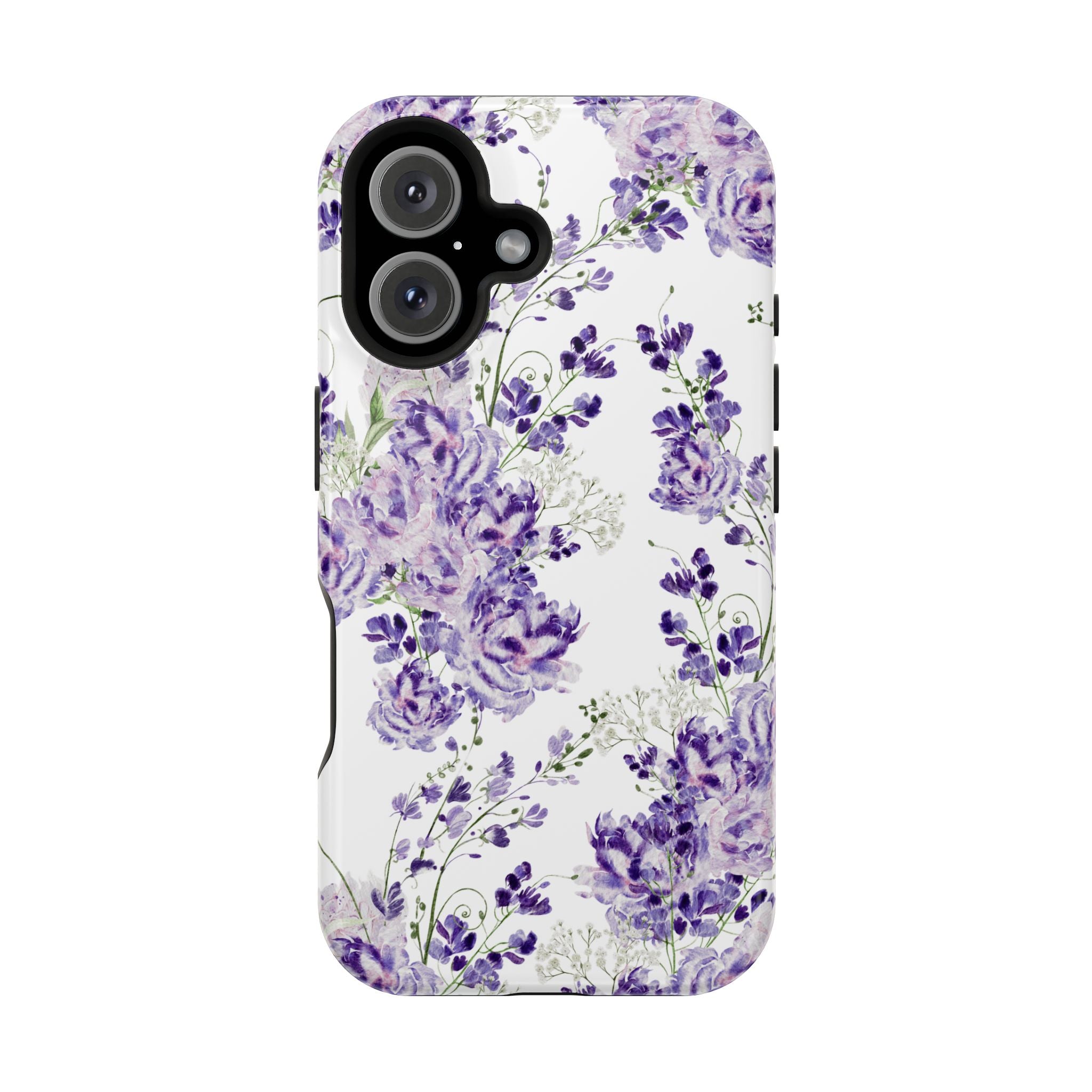 Customizable: Purple Floral Impact-Resistant Phone Case