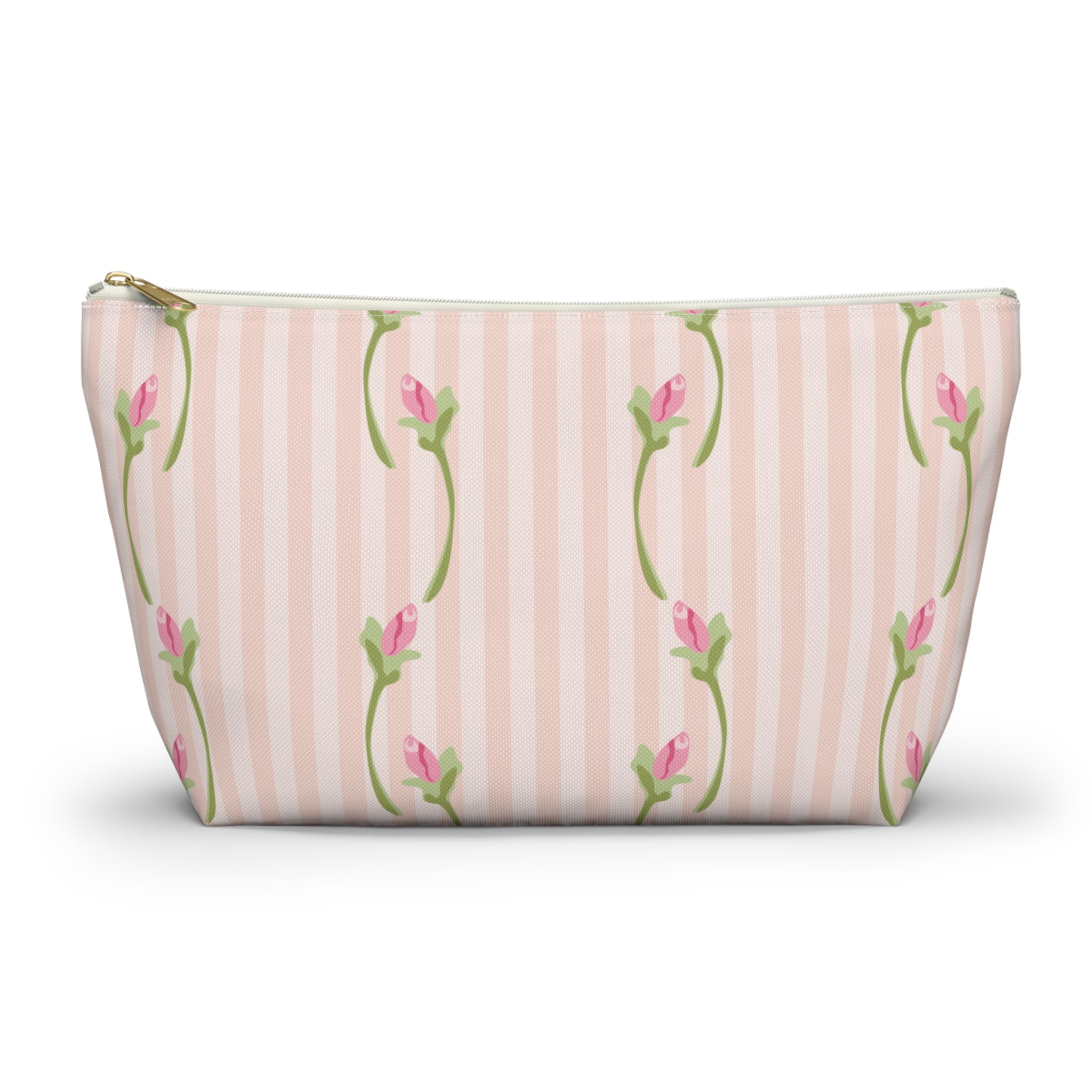 Customizable: Floral Accessory Pouch with T-bottom