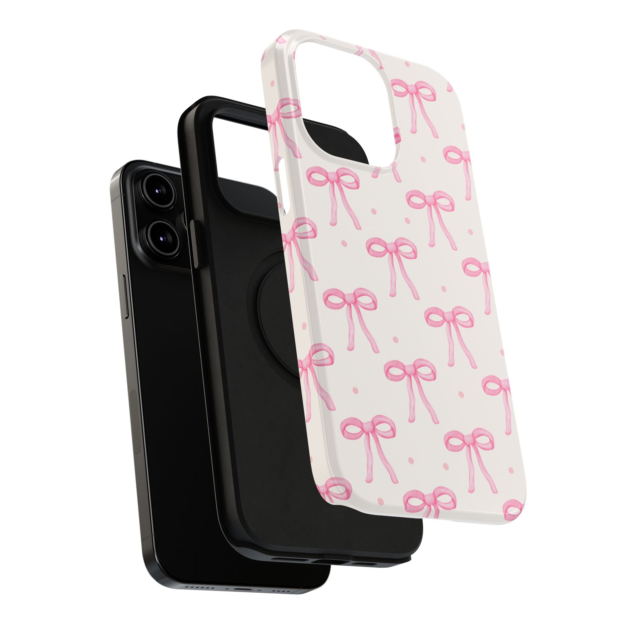 Customizable: Cute Pink Bow Impact-Resistant Phone Case
