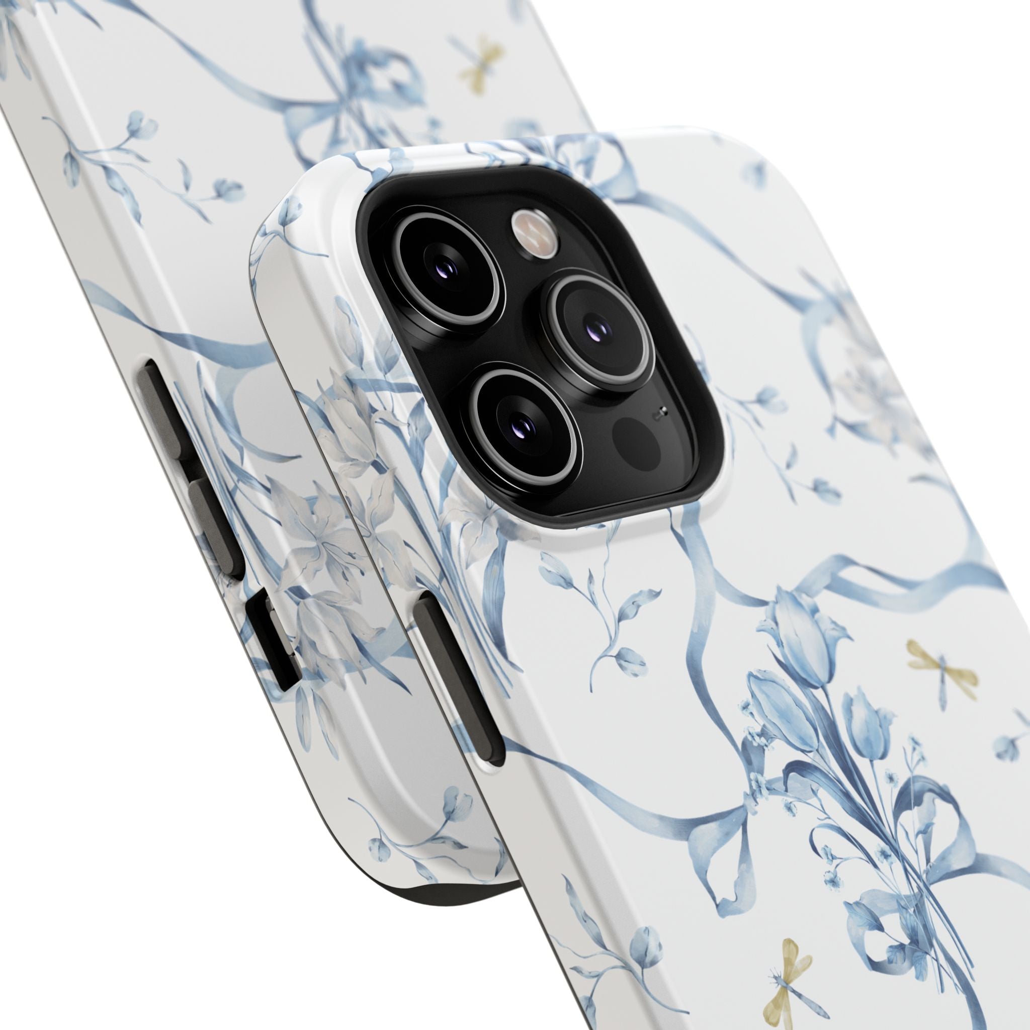 Customizable: Blue Floral-Inspired Phone Case
