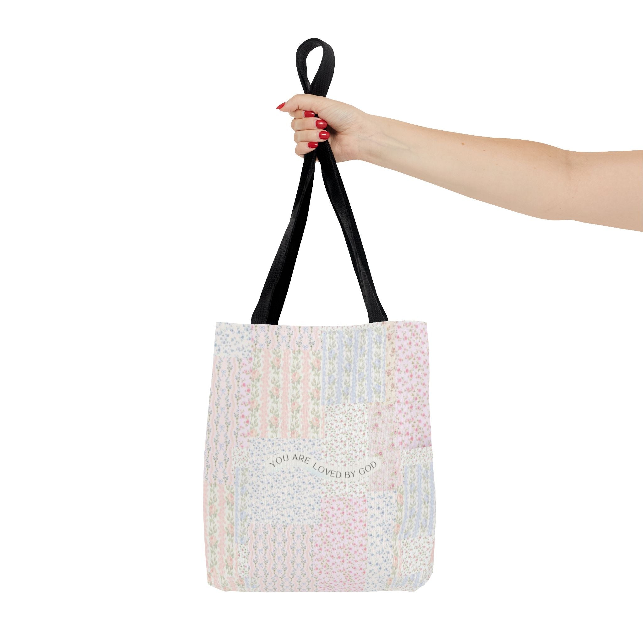 Spiritual Tote Bag with Floral Design, Inspirational Gift for Women, Church Bag, Eco-Friendly Shoulder Tote, Everyday Use