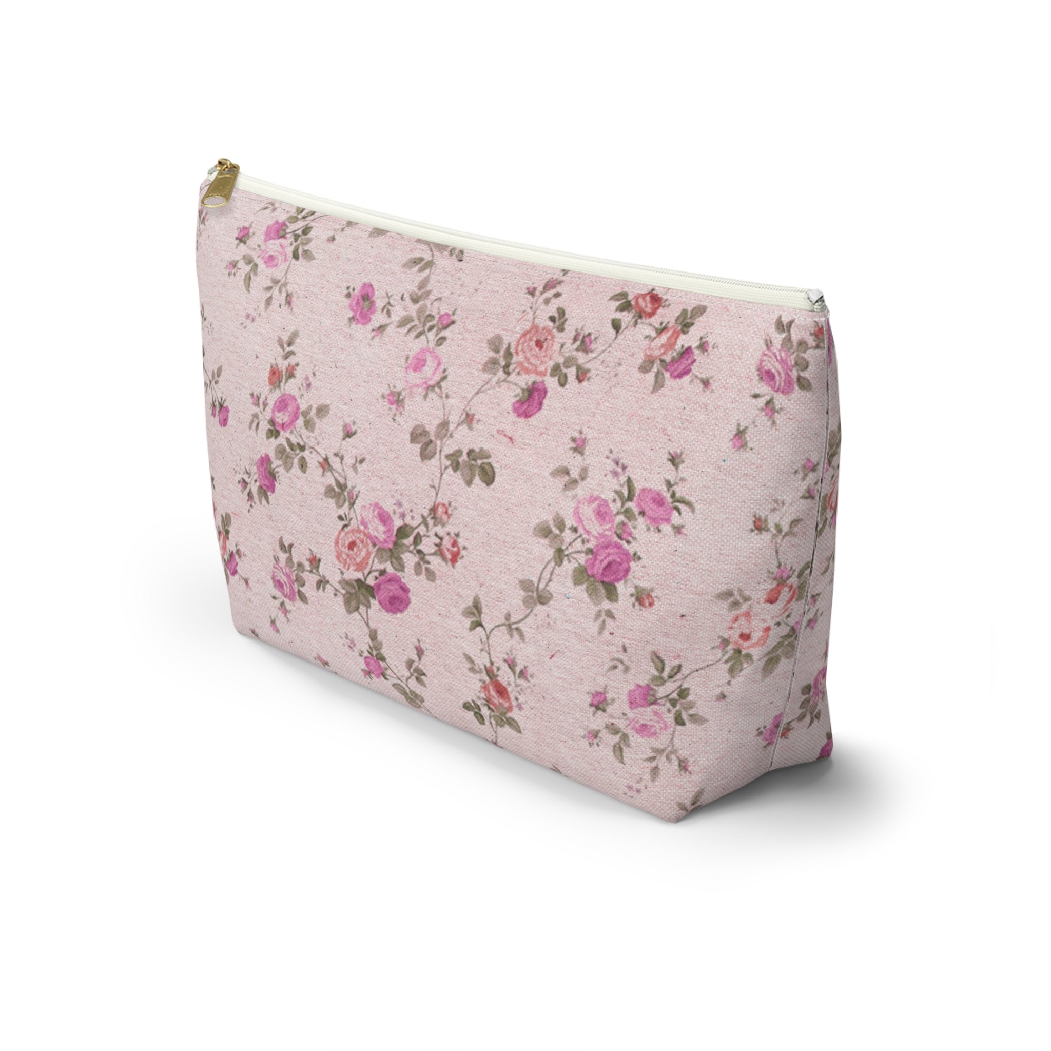 Customizable: Floral Accessory Pouch, Makeup Bag, Travel Organizer, Gift for Her, Pink Floral Bag, Cosmetic Case, Everyday Essentials