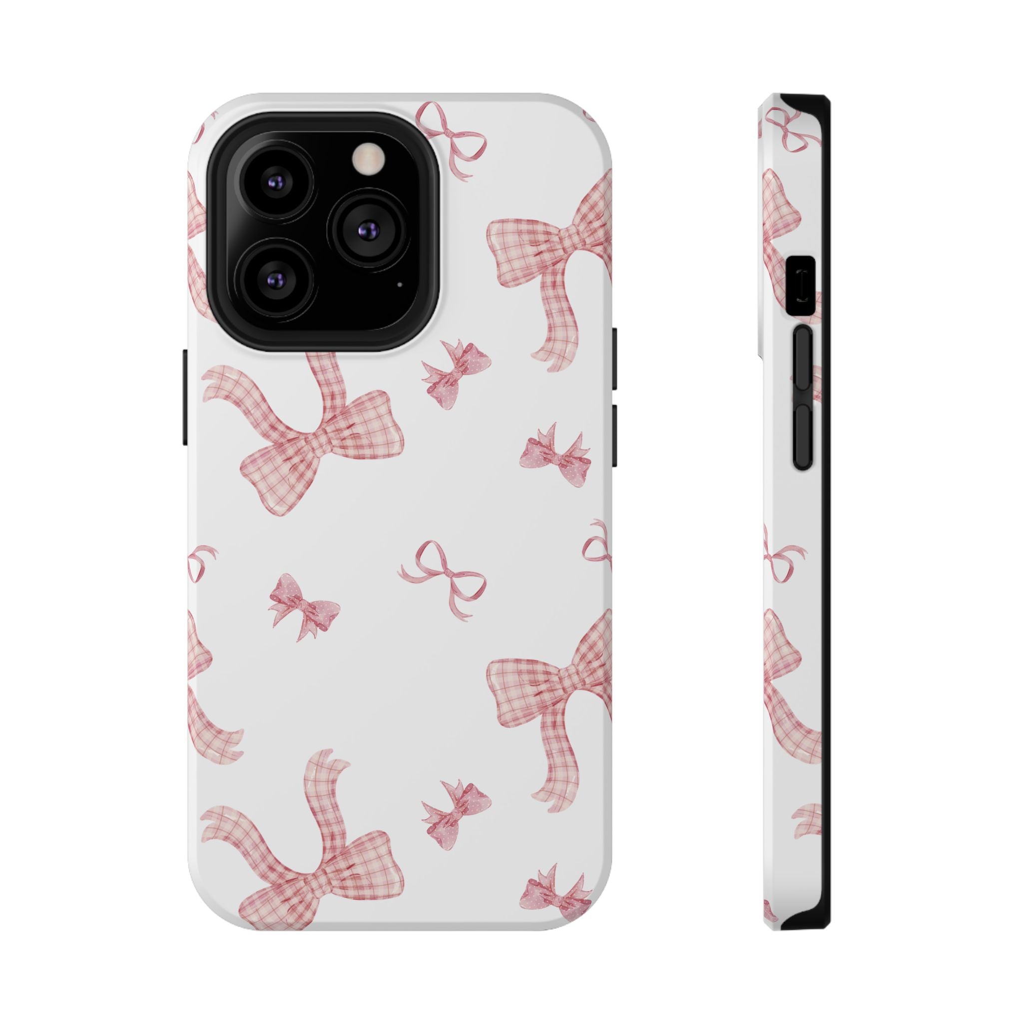 Customizable: Gingham Chic Bow Pattern Phone Case