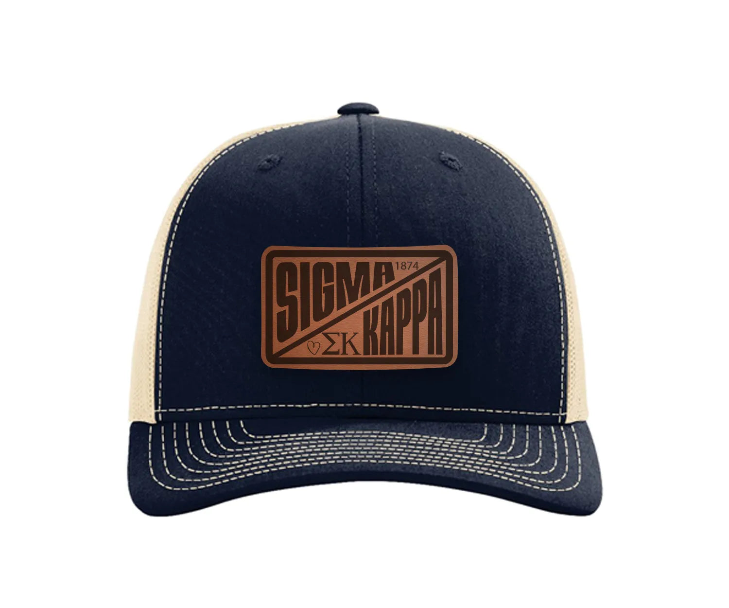 Sigma Kappa Richardson 112 Leatherette Patch Trucker Hat - Divide