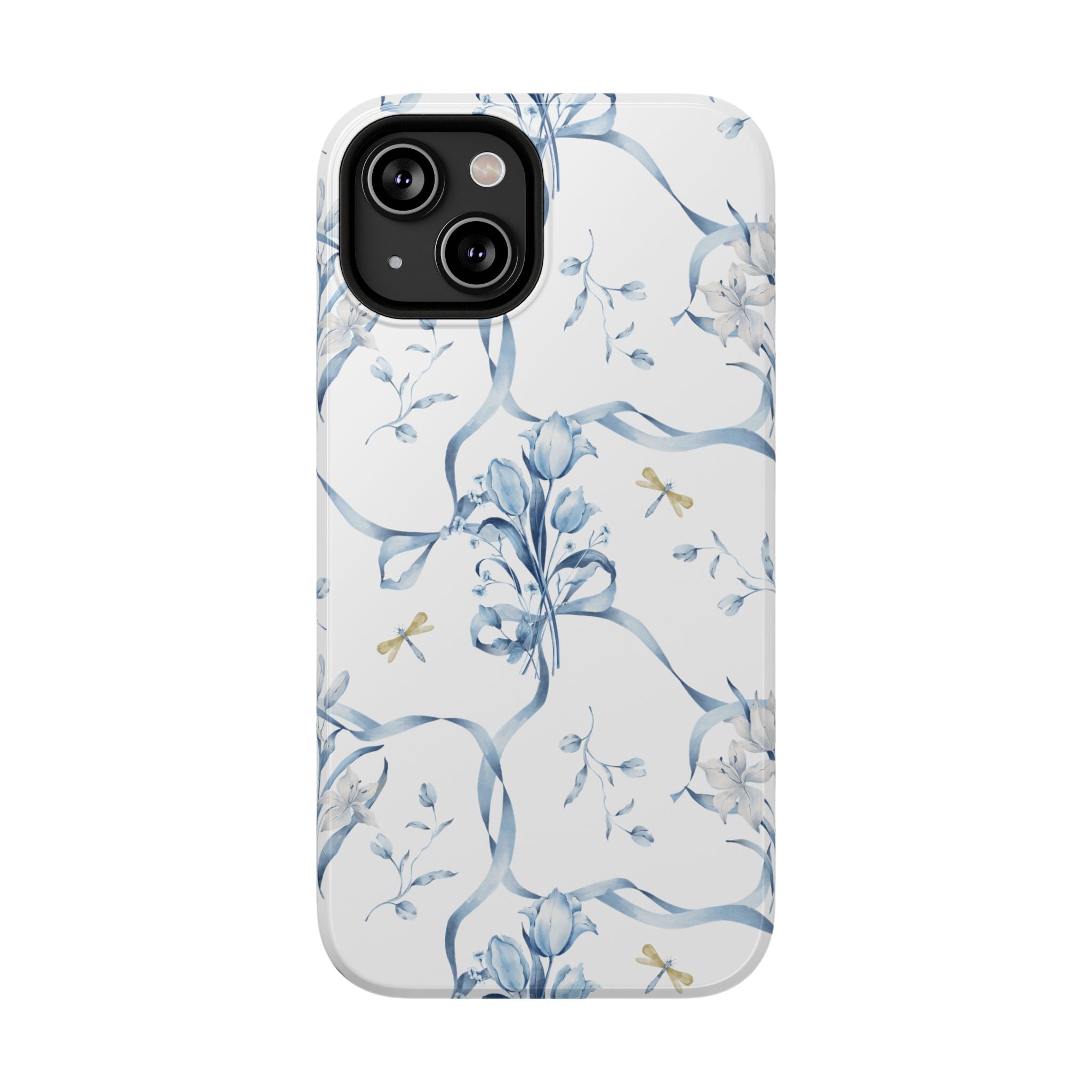 Customizable: Blue Floral-Inspired Phone Case