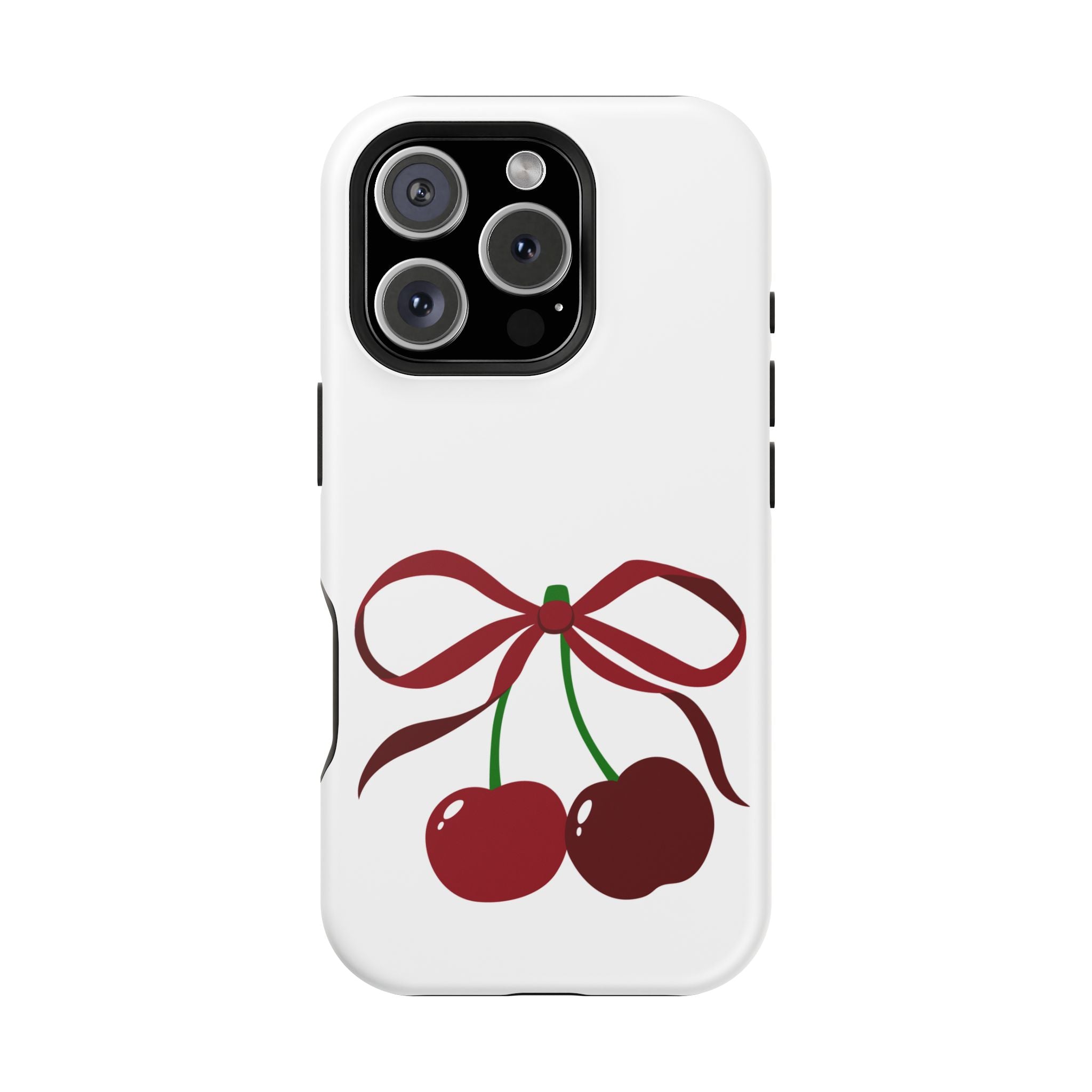 Customizable: Cherry Bow Impact-Resistant Case for Smartphones | Cute Phone Cover | Gift for Her | Cherry Lover's Accessory | Durable Phone Case