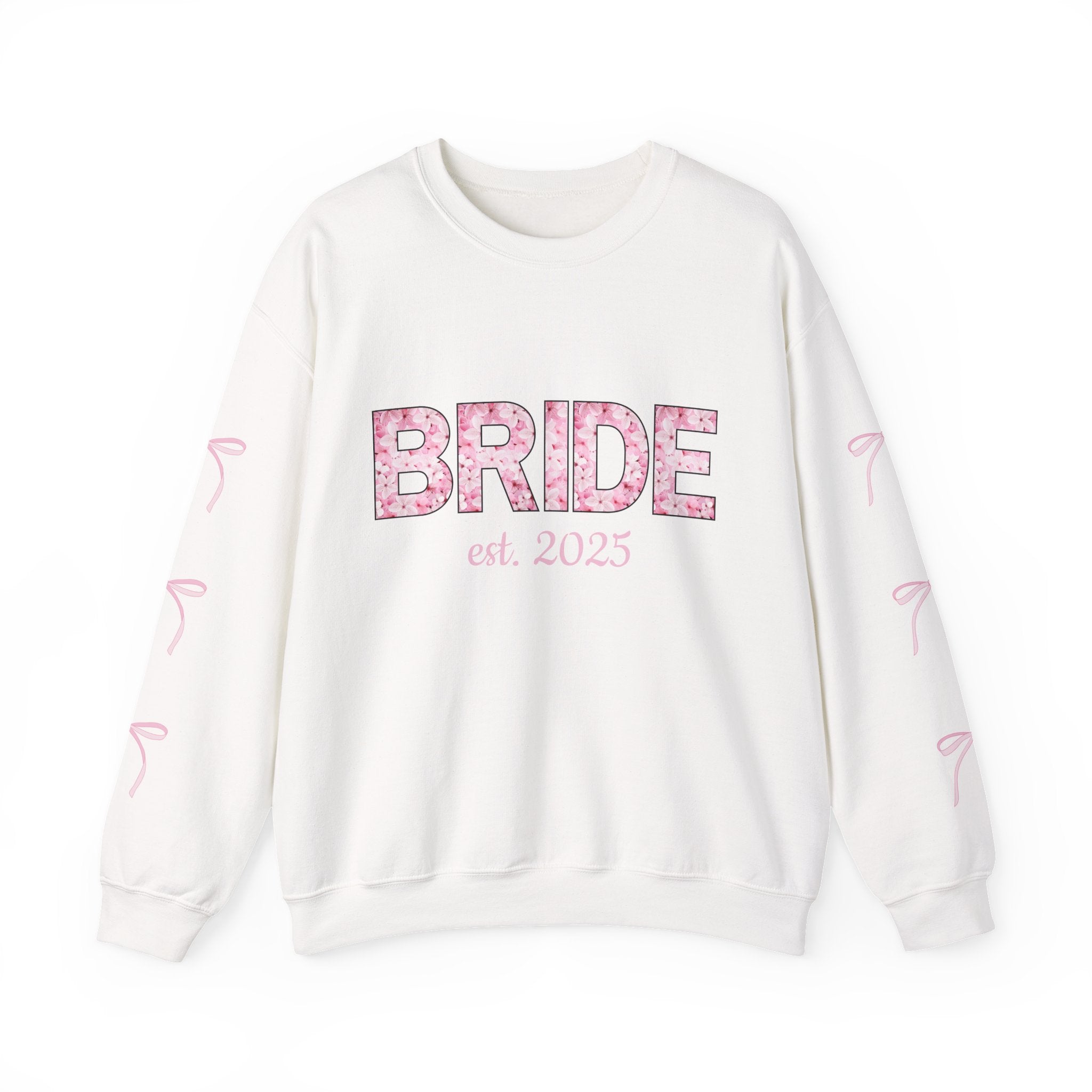 Floral Bride Sweatshirt - Customizable Wedding Date and Name