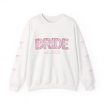 Floral Bride Sweatshirt - Customizable Wedding Date and Name