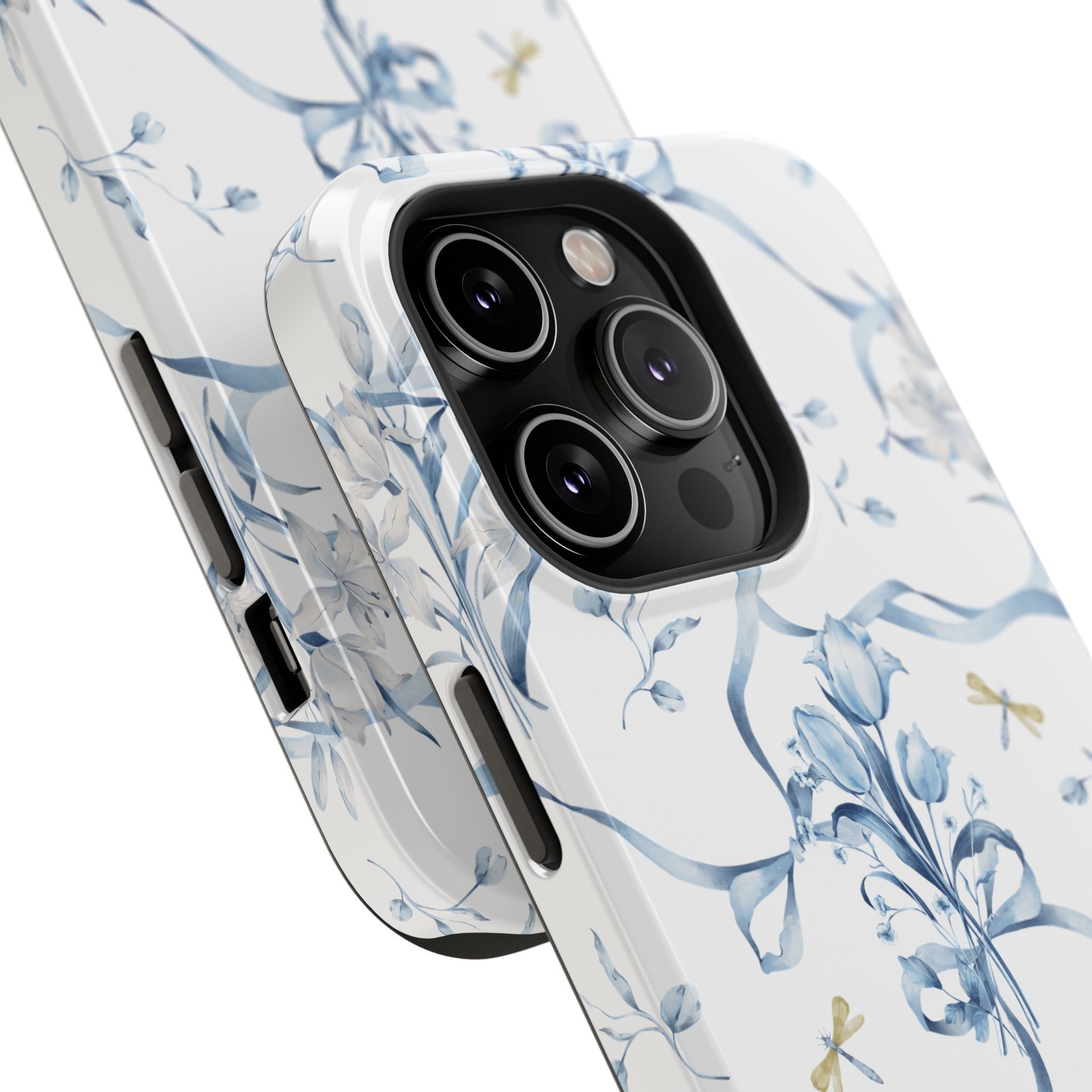 Customizable: Blue Floral-Inspired Phone Case
