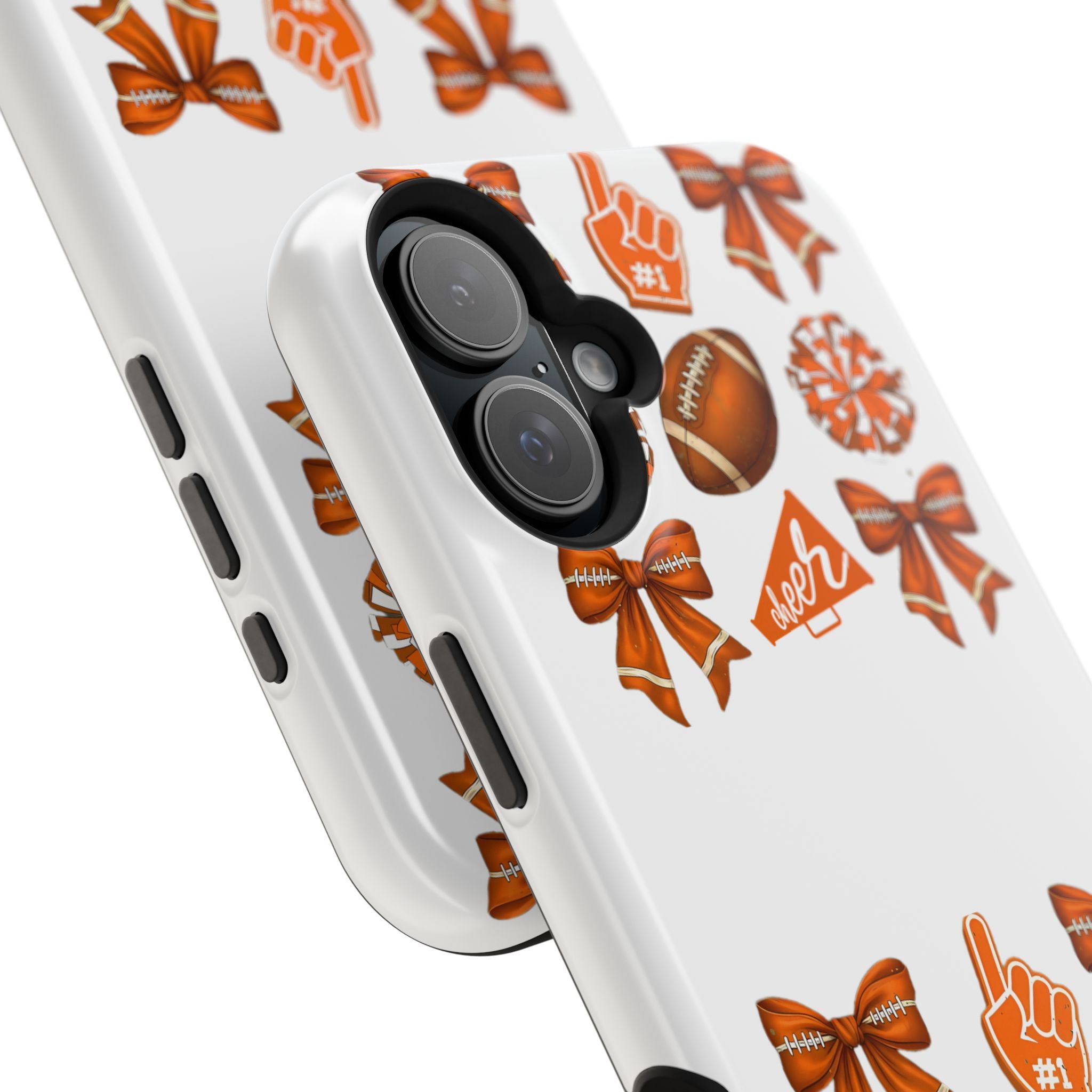 Customizable Orange-Themed Football Team Spirit Phone Case - Cheerful Accessories for Game Day, Unique Design for Fans, Sports Gift, Fall Celebrations, Team Pride