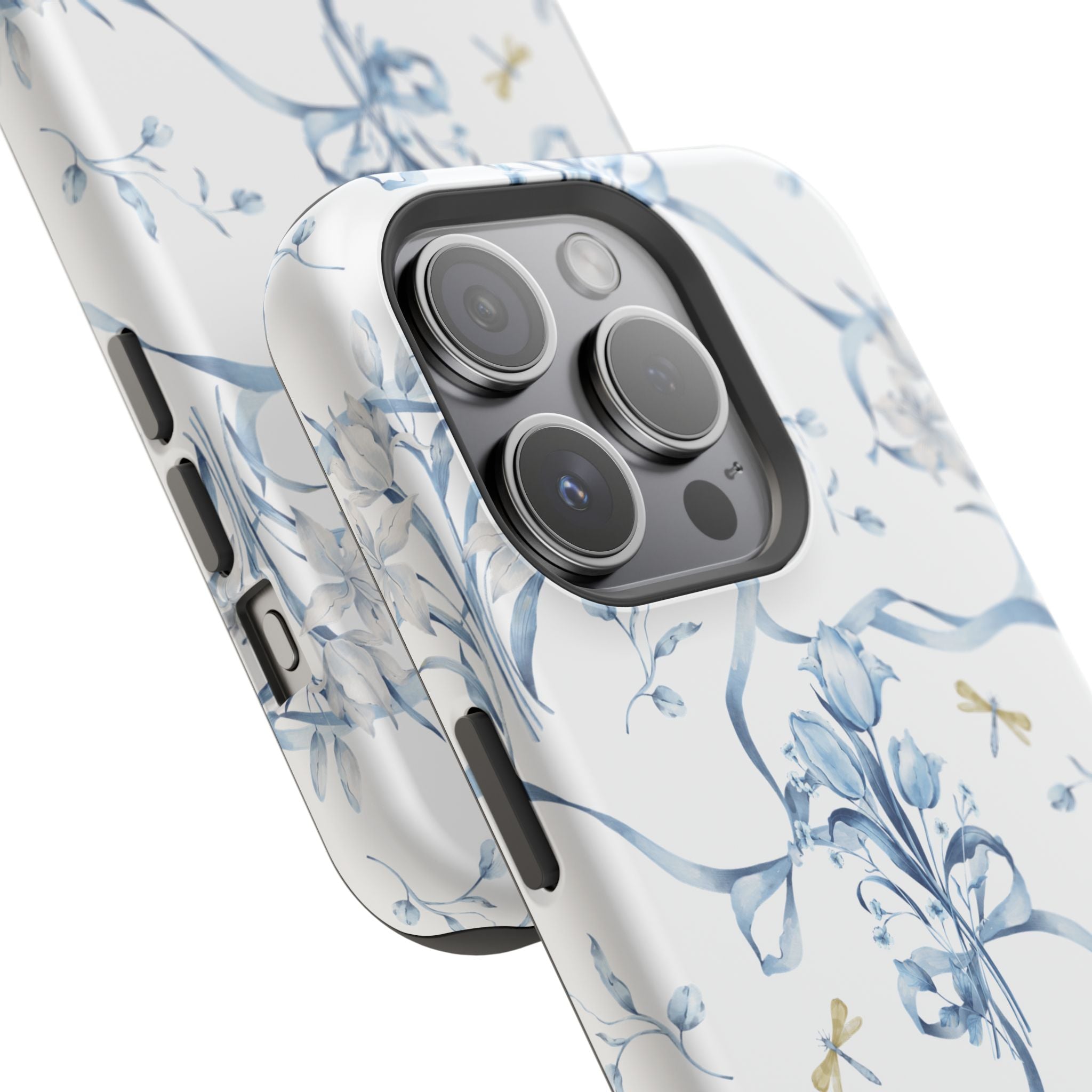 Customizable: Blue Floral-Inspired Phone Case
