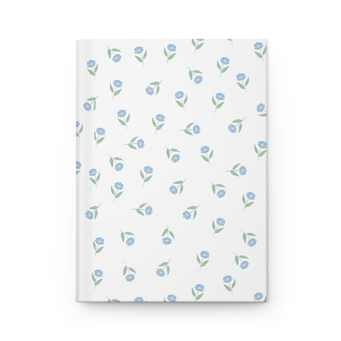 Customizable Blue Floral Hardcover Journal
